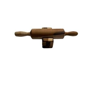 Amish Mini Tiny Cute Rolling Pin And Holder Handcrafted By The Amish Multi Wood